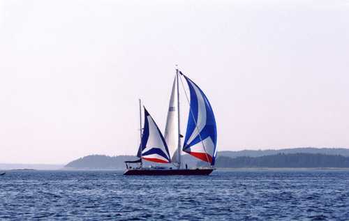RED WHITE AND BLUE BOAT